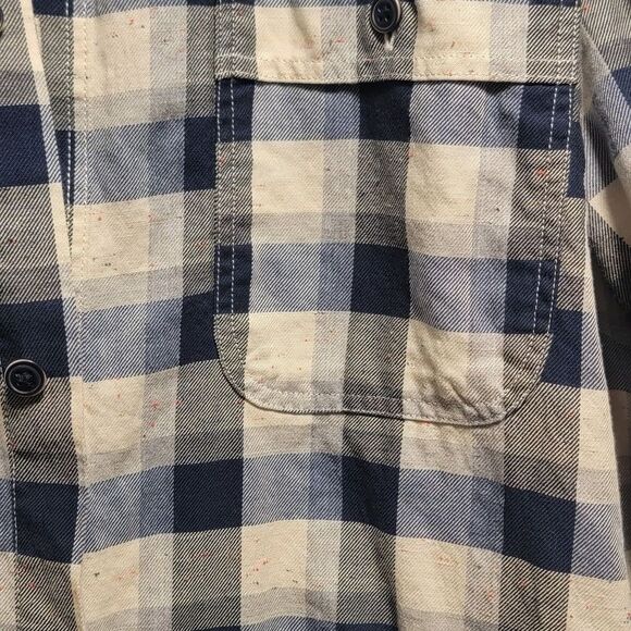 Men's Johnston And Murphy Blue and White Checkered Button Down - Picture 7 of 8